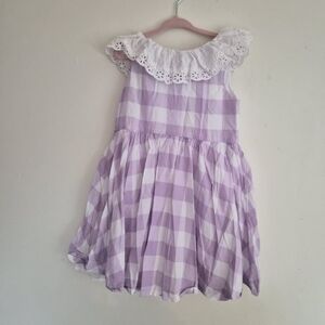 Janie and Jack Purple Plaid Kids Dress